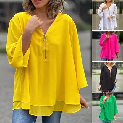 Heidi – twilight drape zipped top
