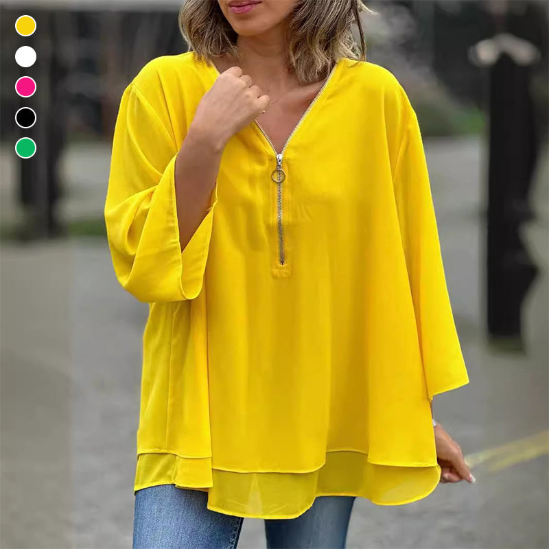 Heidi – twilight drape zipped top