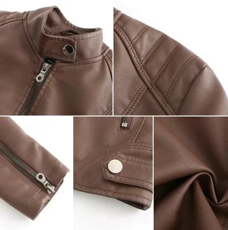 Elegant vegan leather jacket