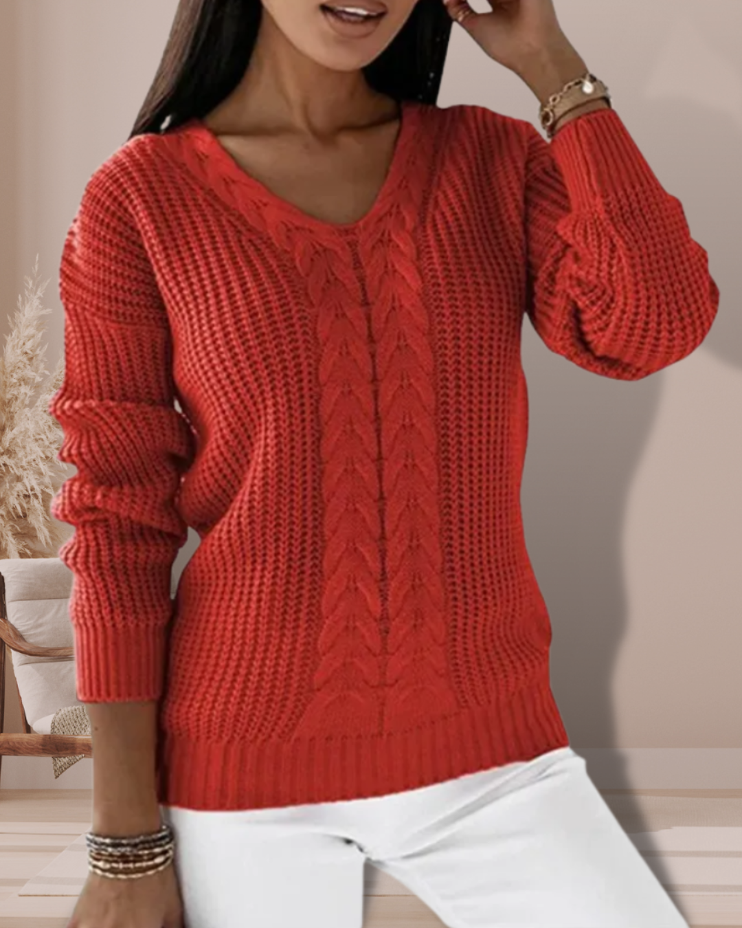 LINSIE - ELEGANT V-NECK SWEATER