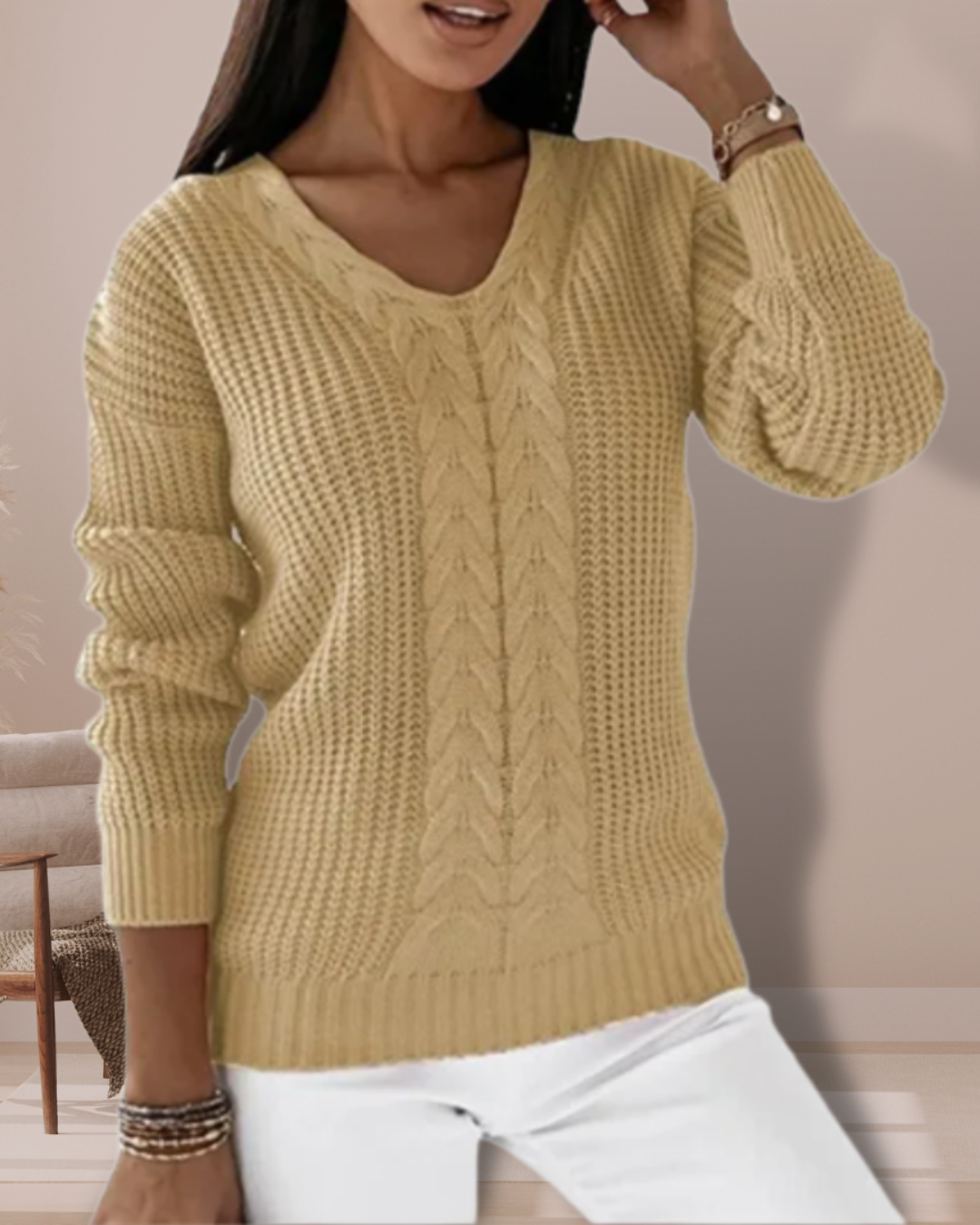 LINSIE - ELEGANT V-NECK SWEATER