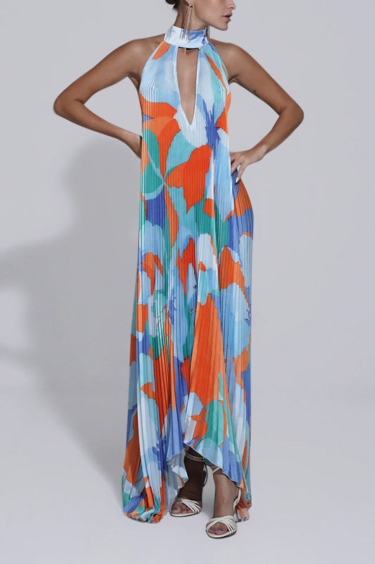 Isla – flowing elegance halter maxi dress