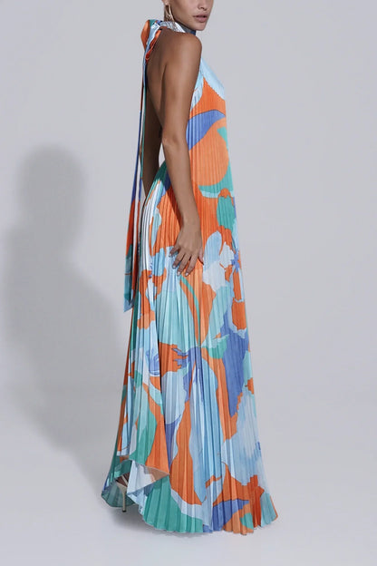 Isla – flowing elegance halter maxi dress