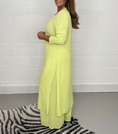ALEJANDRA-CASUAL V-NECK TWO-PIECE SET
