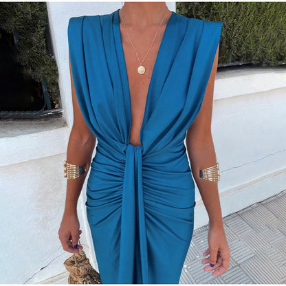 ISABELLA - PARTY DRESS WITH PLUNGING NECKLINE