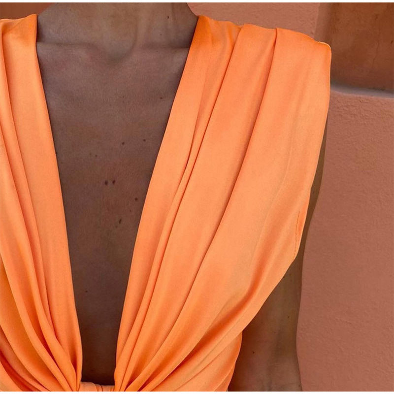 ISABELLA - PARTY DRESS WITH PLUNGING NECKLINE