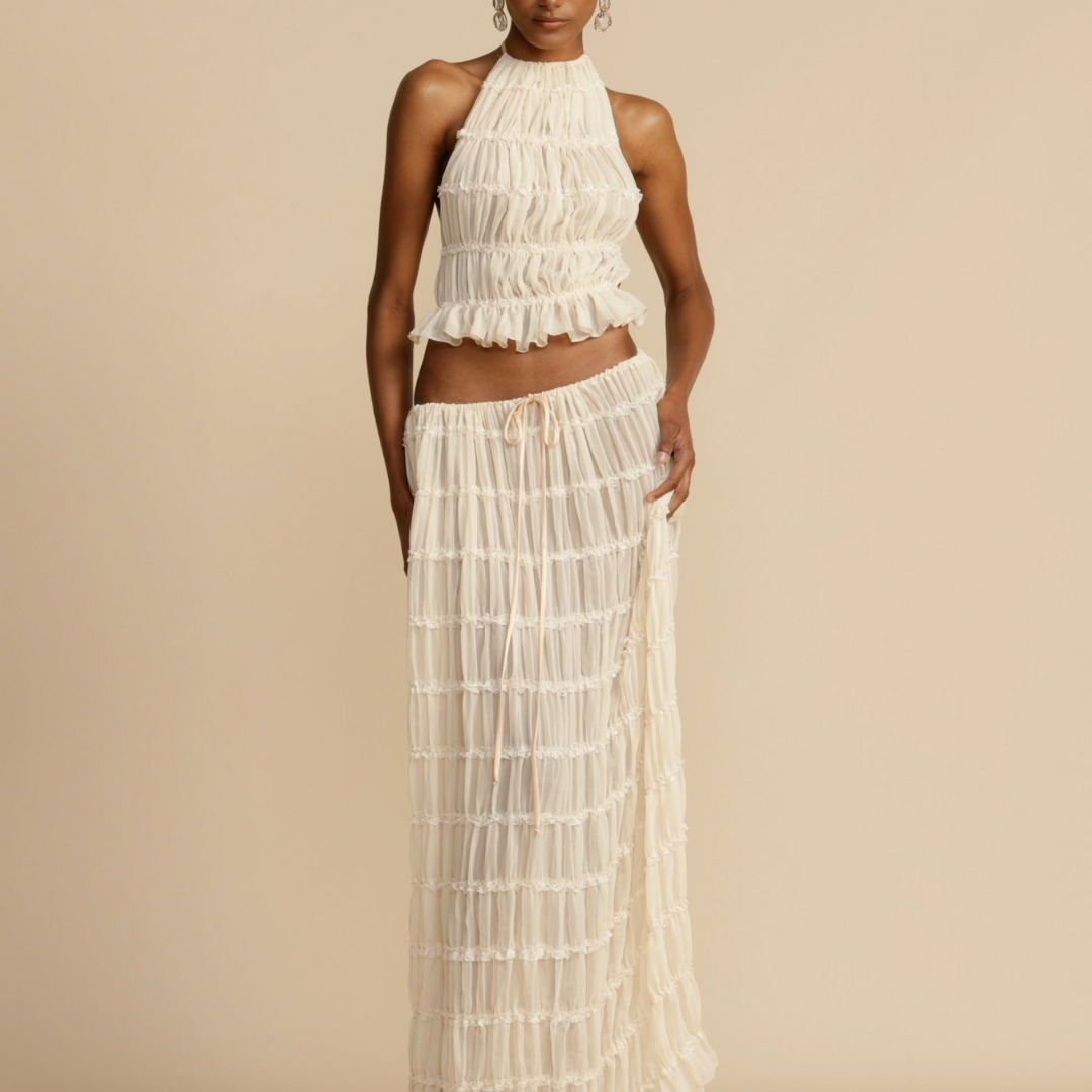 CHIC WENDY HALTER -TOP AND SKIRT ENSEMBLE