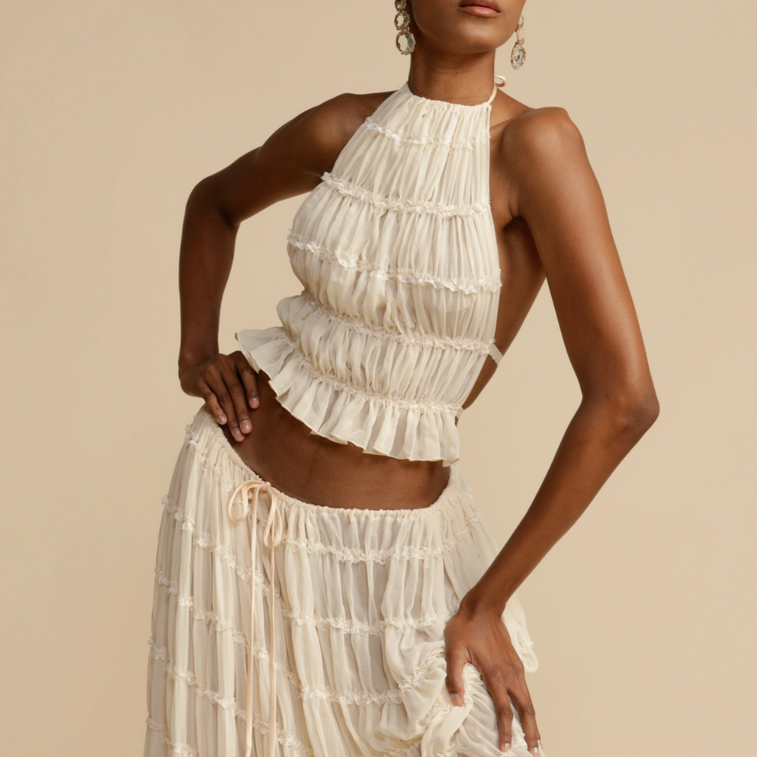 CHIC WENDY HALTER -TOP AND SKIRT ENSEMBLE
