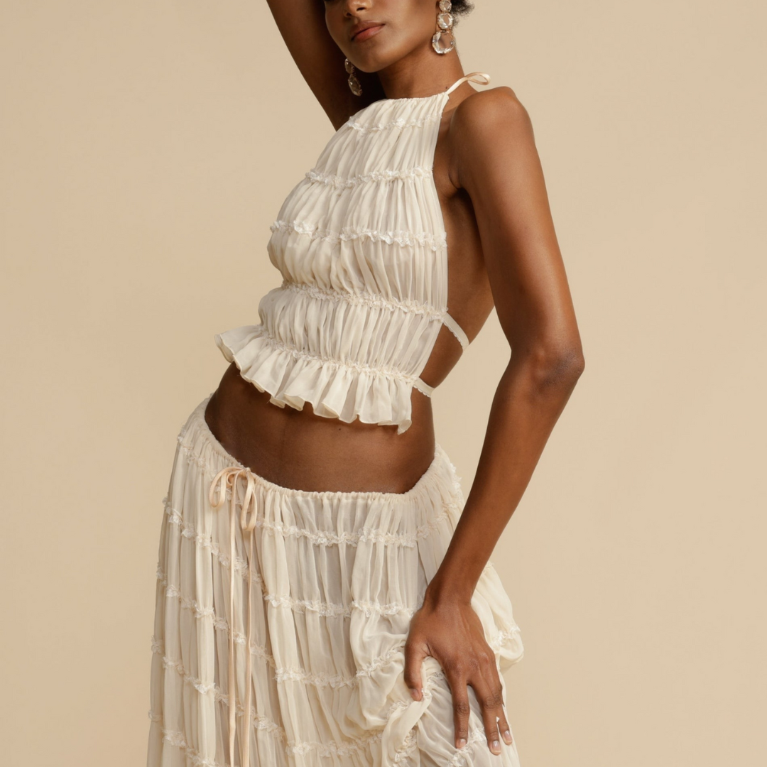CHIC WENDY HALTER -TOP AND SKIRT ENSEMBLE