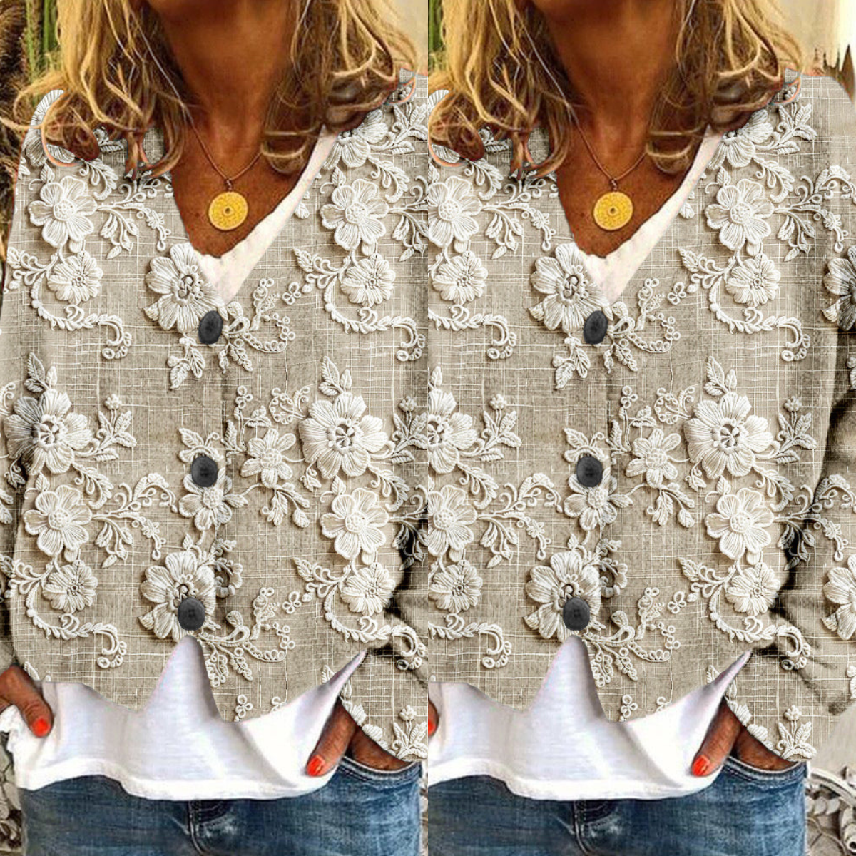 Thessia – soft bloom layers cardigan