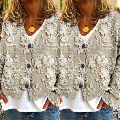 Thessia – soft bloom layers cardigan