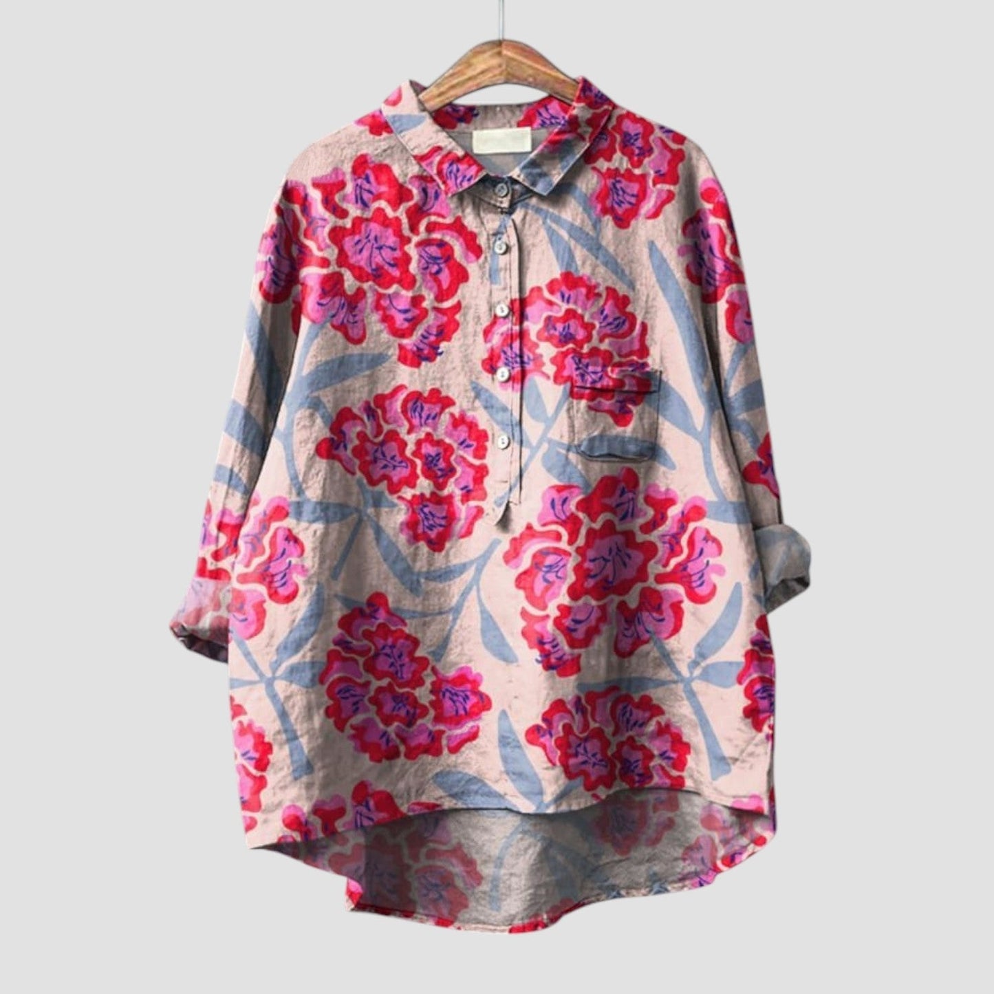 Renata – wild bloom drape blouse