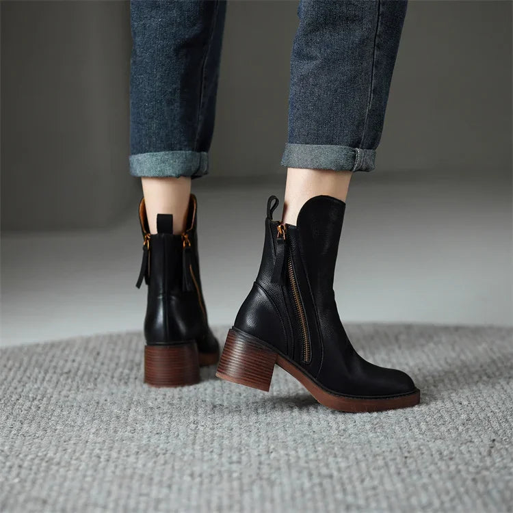 GRAZIA - LEATHER ANKLE BOOTS