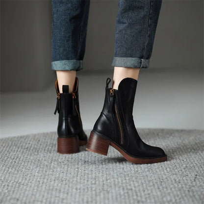 GRAZIA - LEATHER ANKLE BOOTS