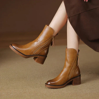 GRAZIA - LEATHER ANKLE BOOTS