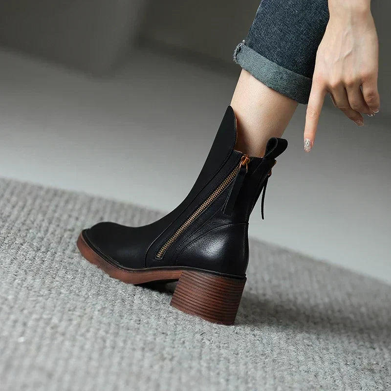 GRAZIA - LEATHER ANKLE BOOTS