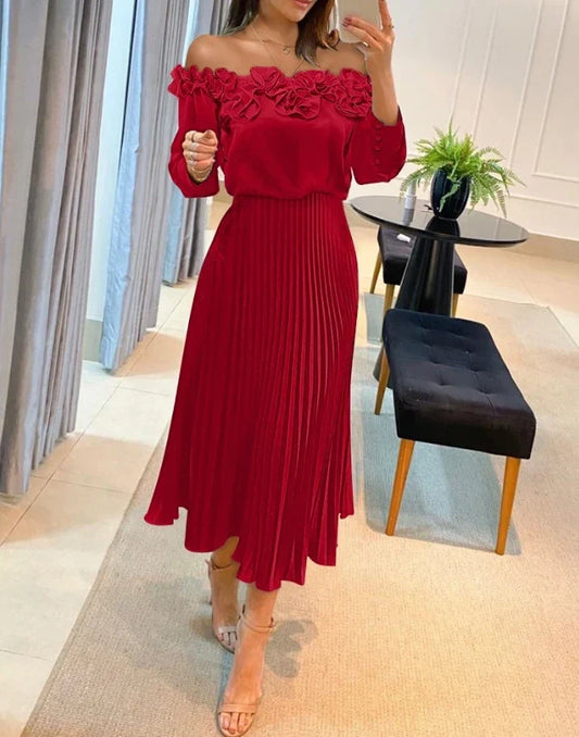Carina – romantic allure off-shoulder maxi dress