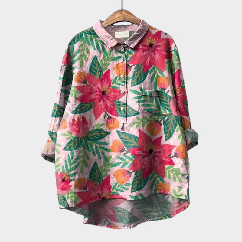 Francesca – radiant blooms oversized blouse