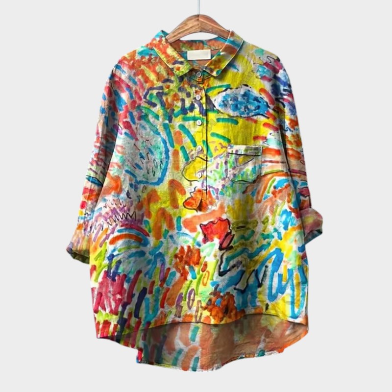 Francesca – radiant blooms oversized blouse