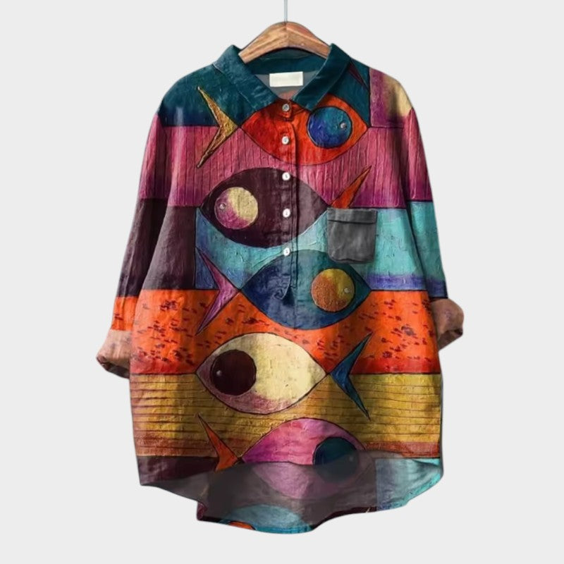 Luciana – playful elegance oversized blouse