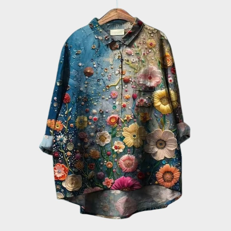 Sofia – radiant blooms oversized blouse