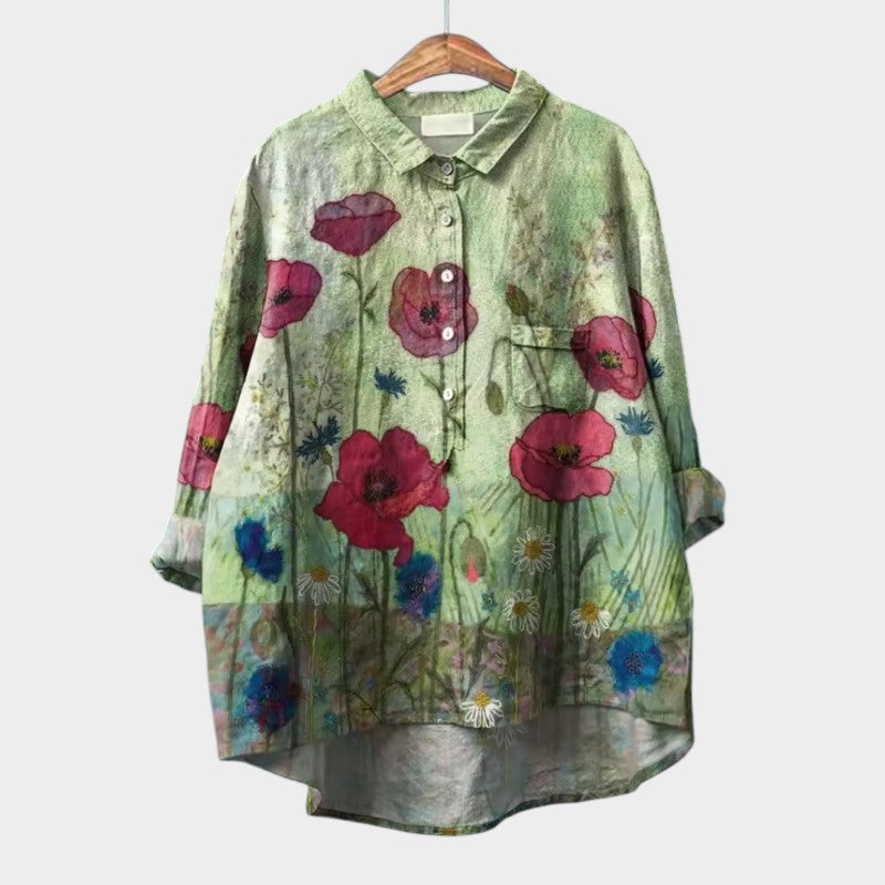 Sofia – radiant blooms oversized blouse