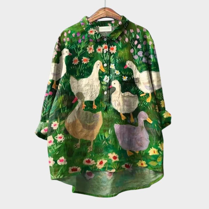 Luciana – playful elegance oversized blouse