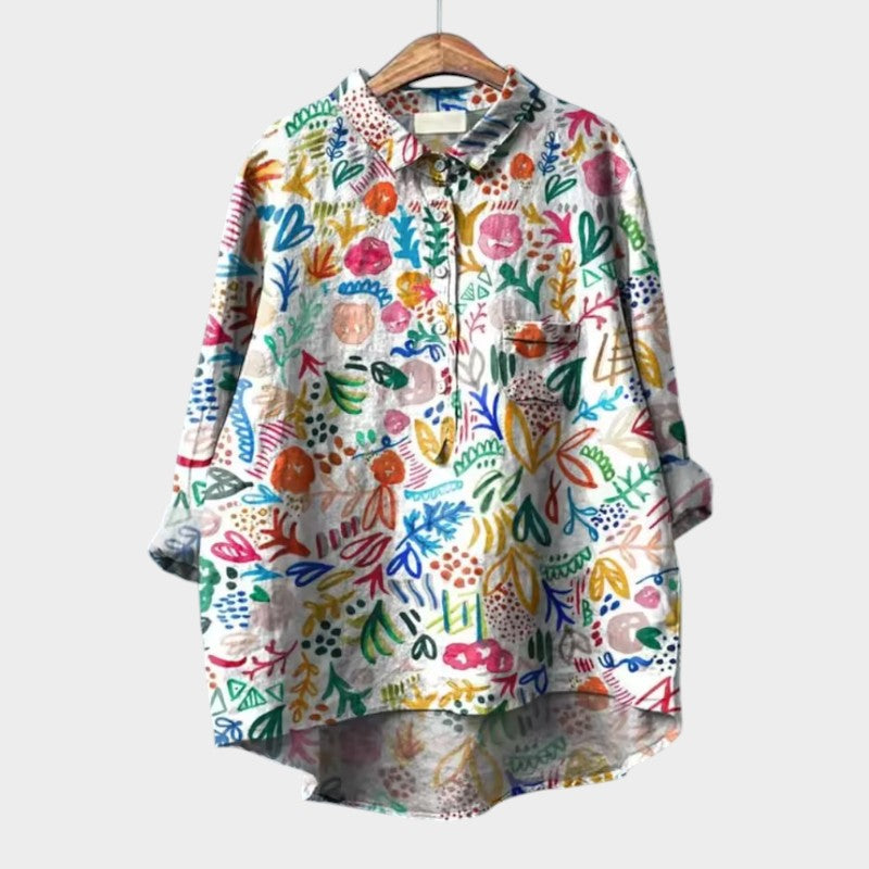 Sofia – radiant blooms oversized blouse