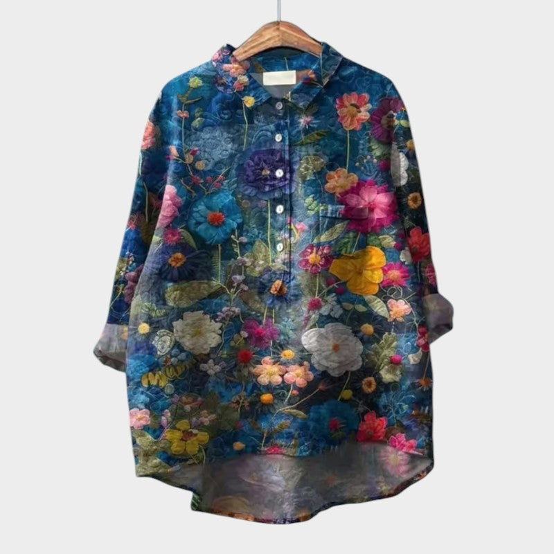 Sofia – radiant blooms oversized blouse