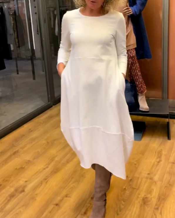 CLARA - ELEGANT MIDI DRESS WITH POCKETS