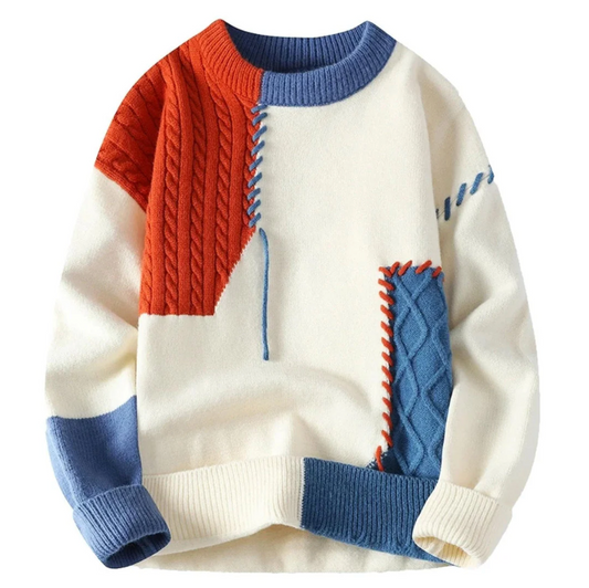 Brunetta – cozy chic patchwork knit