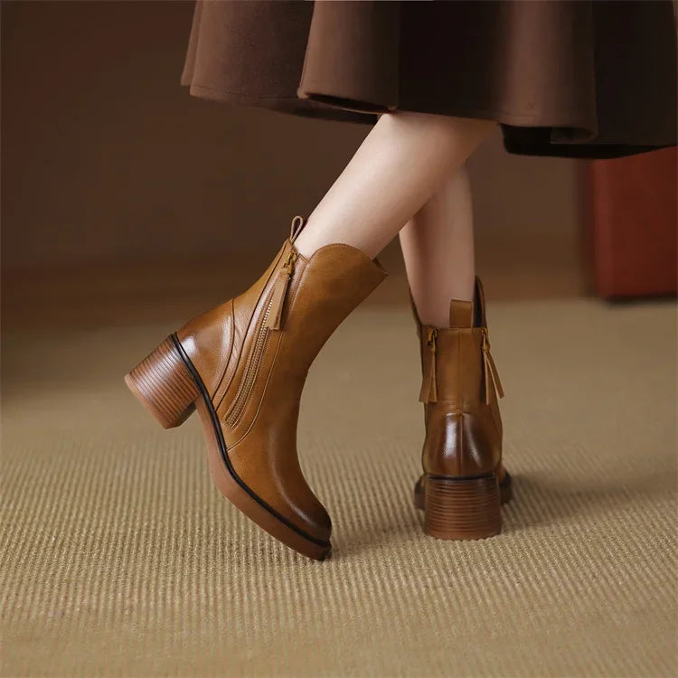 GRAZIA - LEATHER ANKLE BOOTS