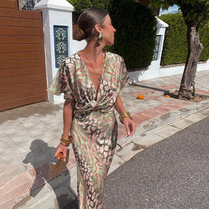 ROXANA - LONG DRESS WITH NECKLINE