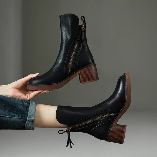 GRAZIA - LEATHER ANKLE BOOTS