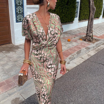 ROXANA - LONG DRESS WITH NECKLINE