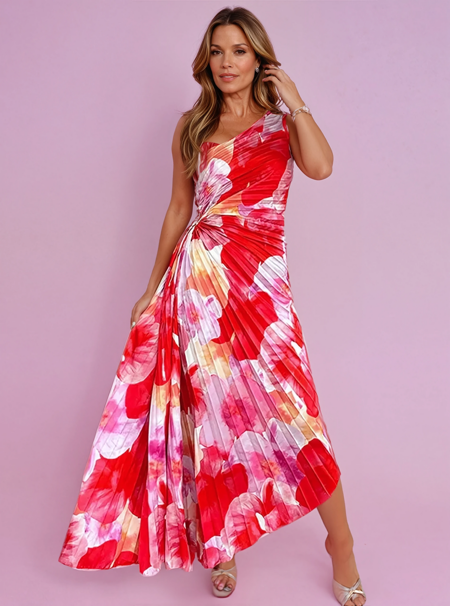 Katie – sunlit pleats summer dress