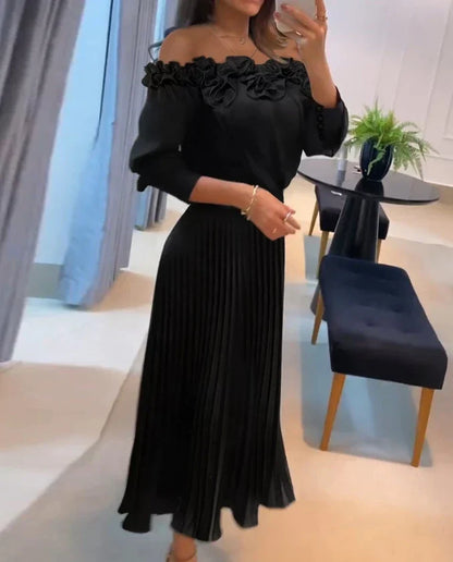 Carina – romantic allure off-shoulder maxi dress