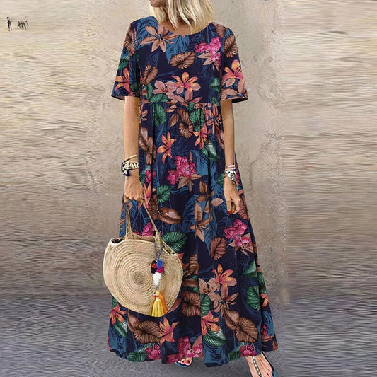FLORA - LONG DRESS WITH FLOWERS