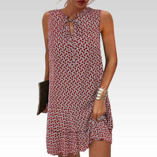 ELEONORA- ELEGANT SLEEVELESS DRESS WITH WAIST TIE