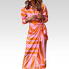 MIRAL-ELEGANT WRAP DRESS WITH PATTERN
