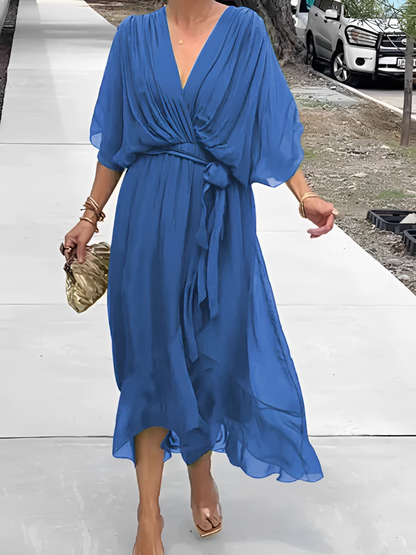 Gasa Dress– soft elegance with a V-neckline