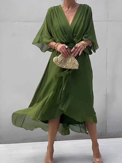 Gasa Dress– soft elegance with a V-neckline
