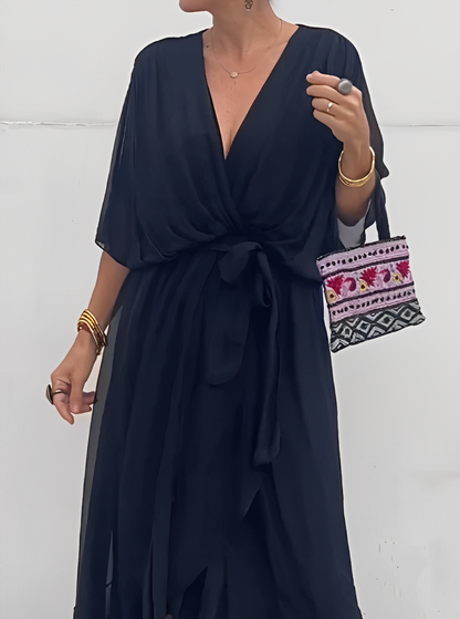 Gasa Dress– soft elegance with a V-neckline