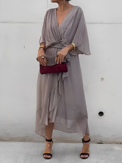 Gasa Dress– soft elegance with a V-neckline