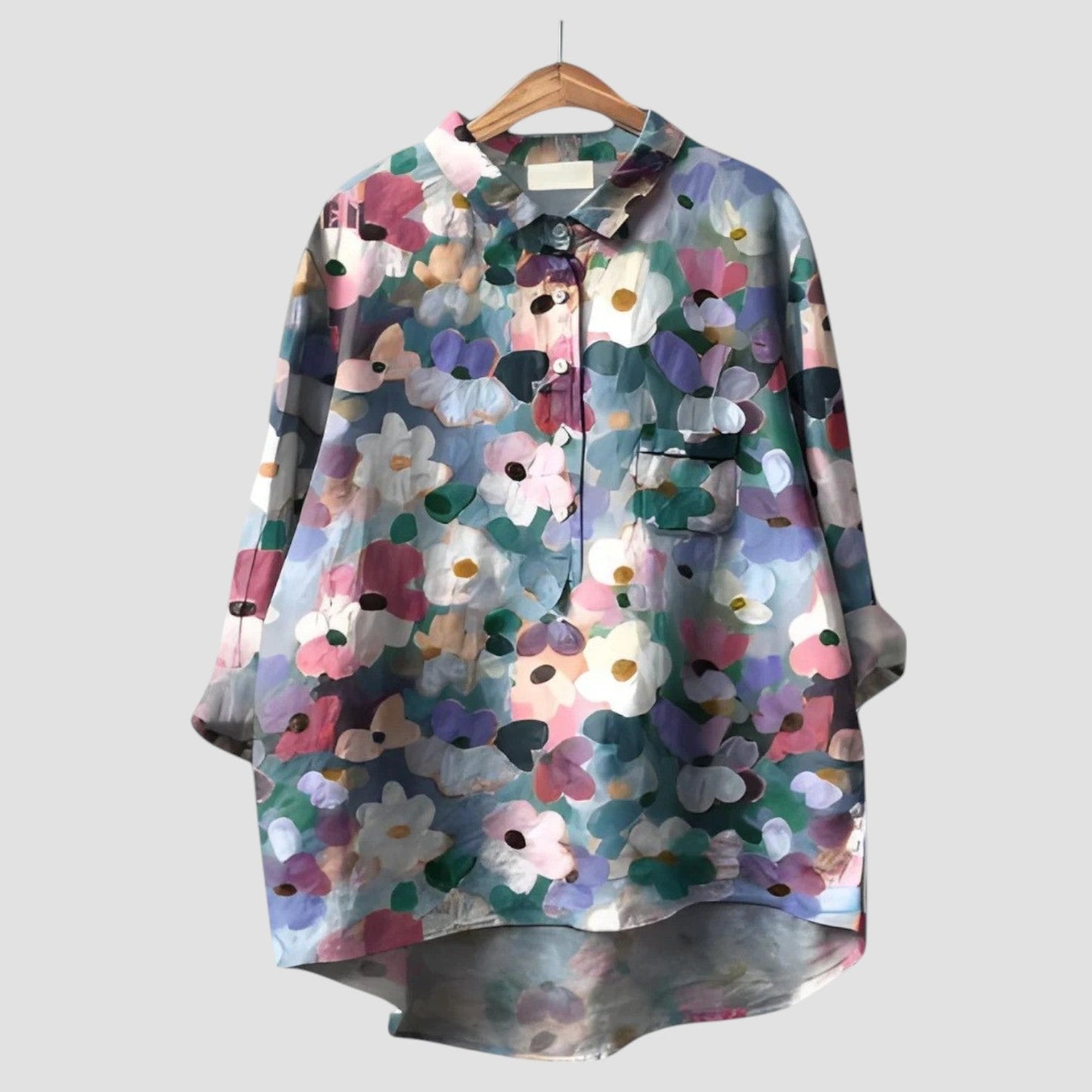 Veronica – painterly bloom oversized shirt