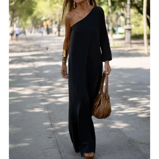 Aiden – sculpted elegance one-shoulder dress
