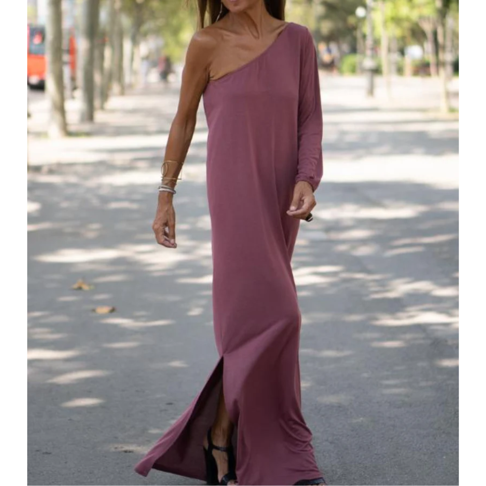 Aiden – sculpted elegance one-shoulder dress