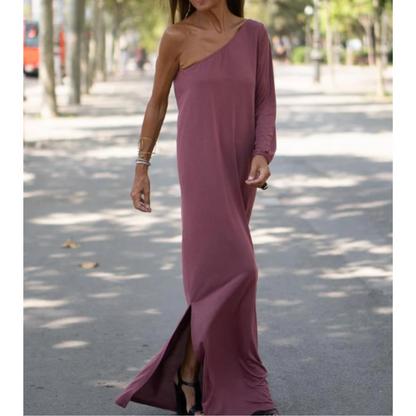 Aiden – sculpted elegance one-shoulder dress