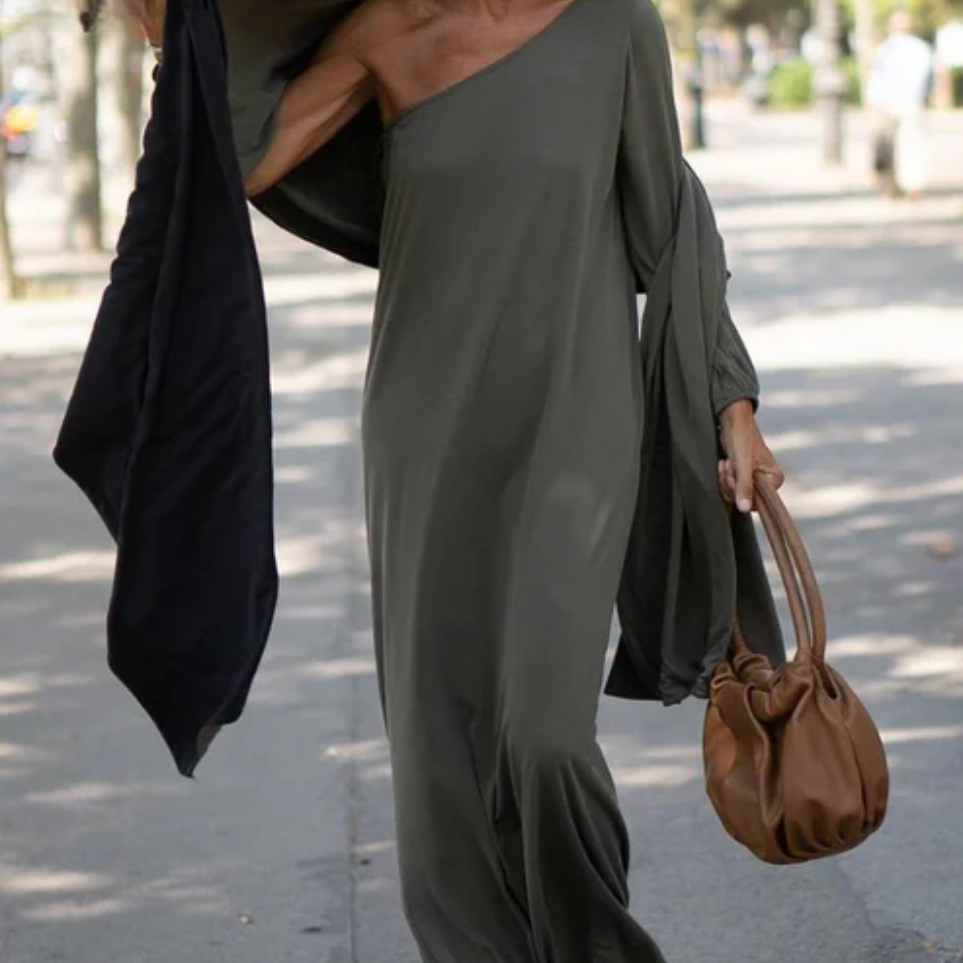 Aiden – sculpted elegance one-shoulder dress