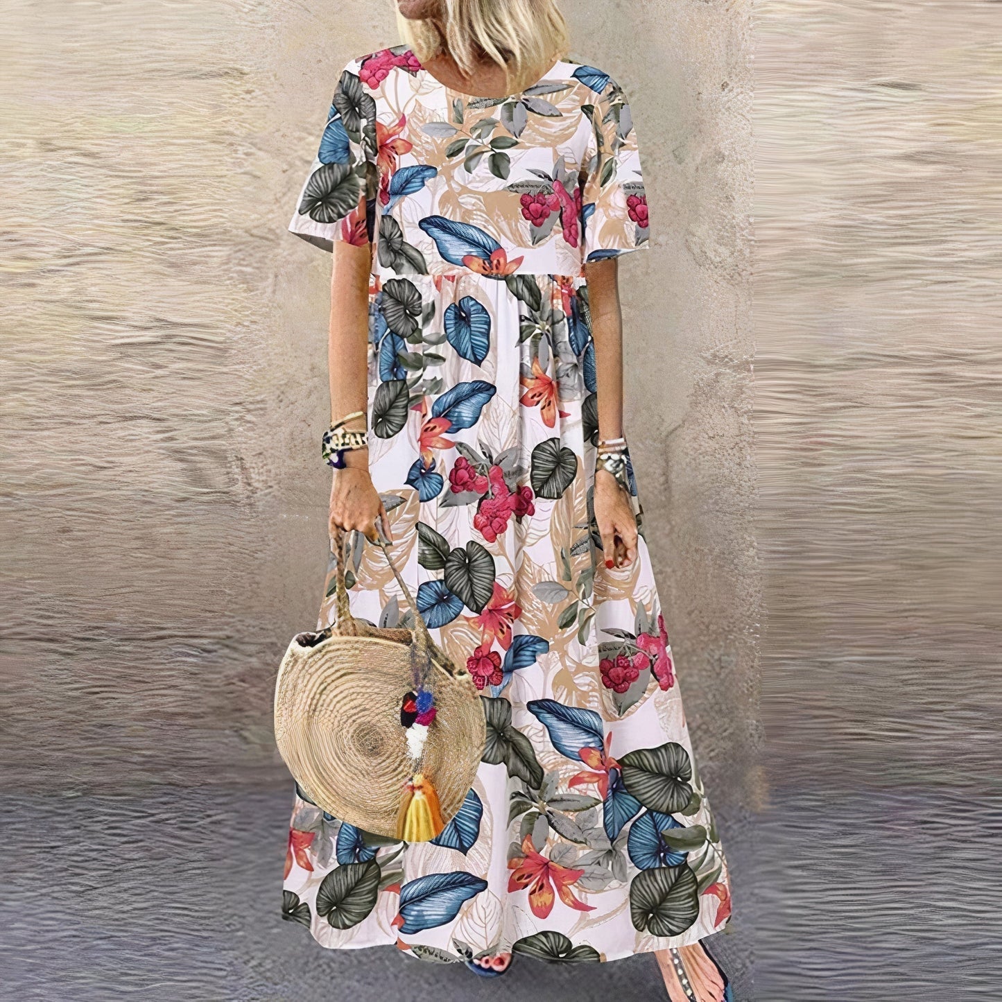 FLORA - LONG DRESS WITH FLOWERS